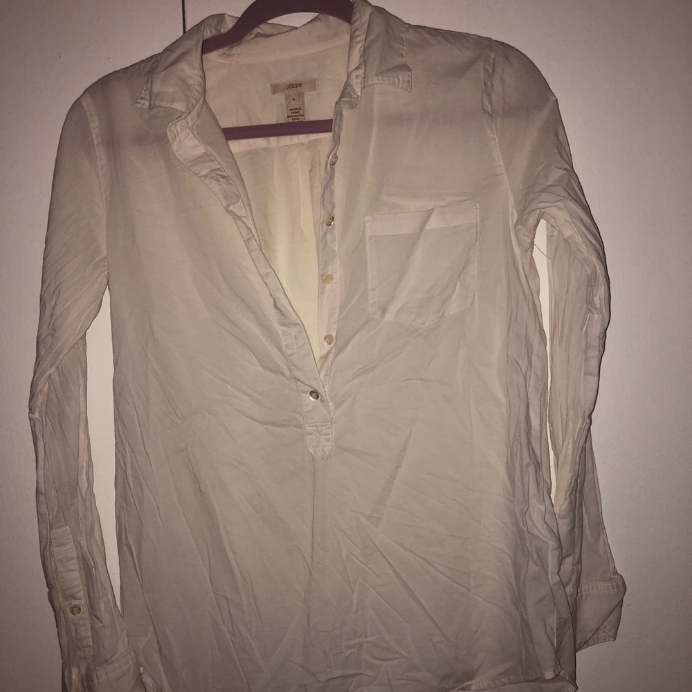 Jcrew white long sleeve tunic